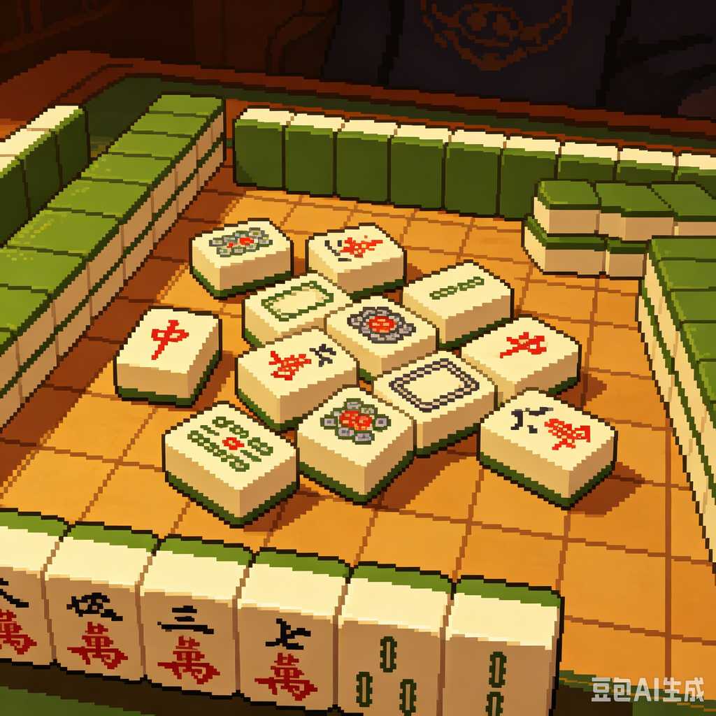 gradient blue mahjong tiles